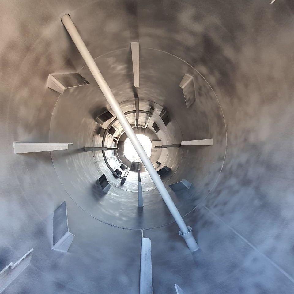 Internal tank sandblasting - During